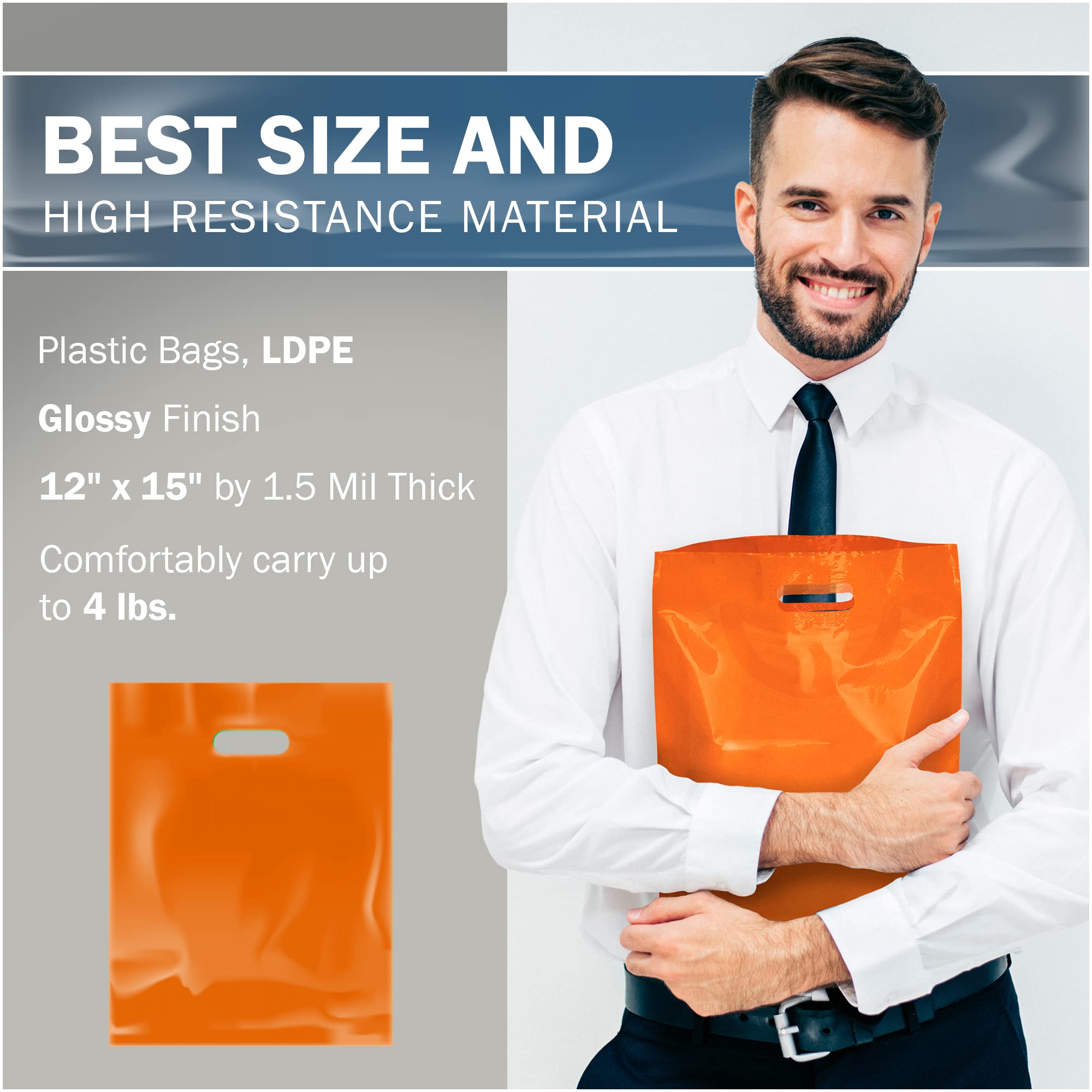 Amazon | Orange Merchandise プラスチックショッピングバッグ 100枚